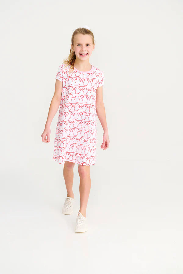 The Beaufort Bonnet Company Polly Play Dress, Birdie’s Bows with Pier Party Pink