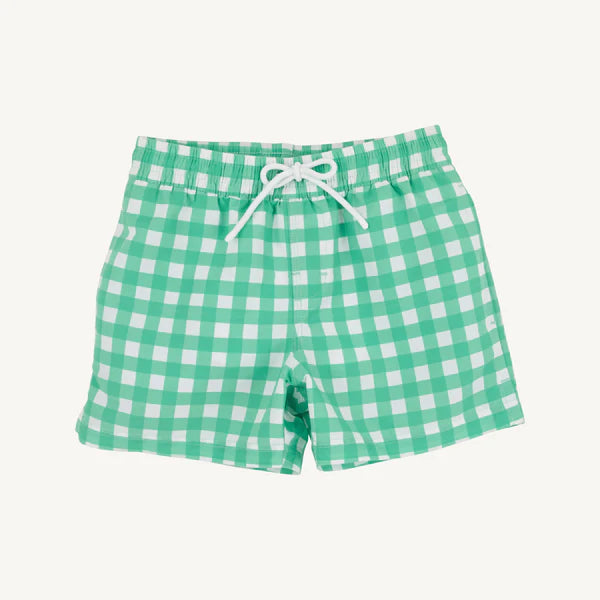 The Beaufort Bonnet Company Tortola Trunks, Gibson Island Green Gingham