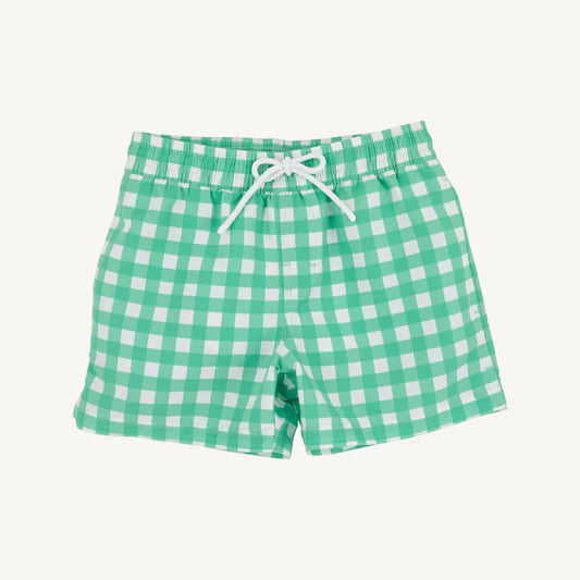 The Beaufort Bonnet Company Tortola Trunks, Gibson Island Green Gingham