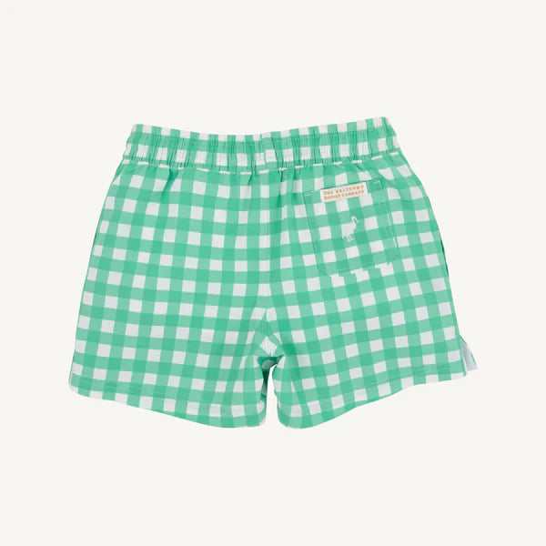 The Beaufort Bonnet Company Tortola Trunks, Gibson Island Green Gingham