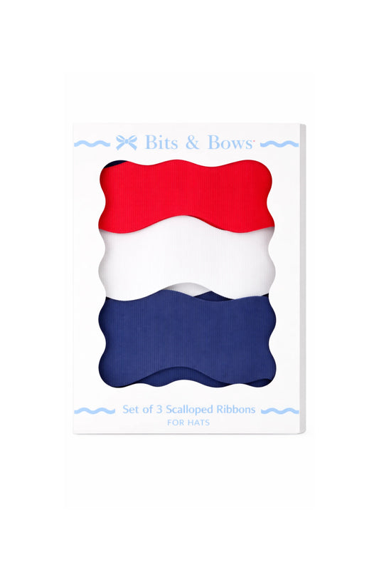 Bits and Bows Americana Scalloped Ribbon Set