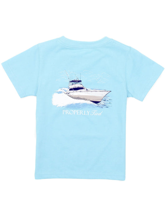Properly Tied Boys Deep Sea Short Sleeve Aqua