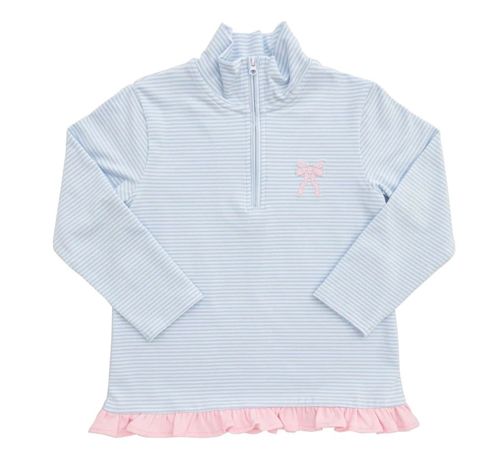 Itsy Bitsy 1/4 Zip Ruffle Pullover Bow
