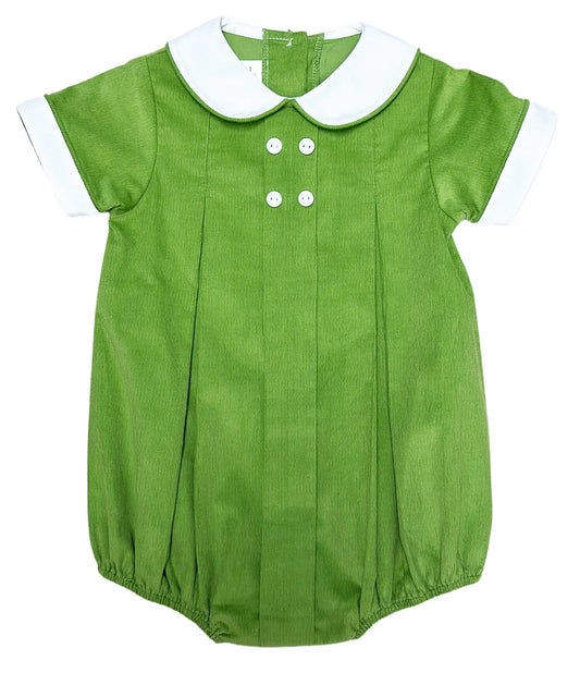 Marco and Lizzy Boys Green Corduroy Bubble