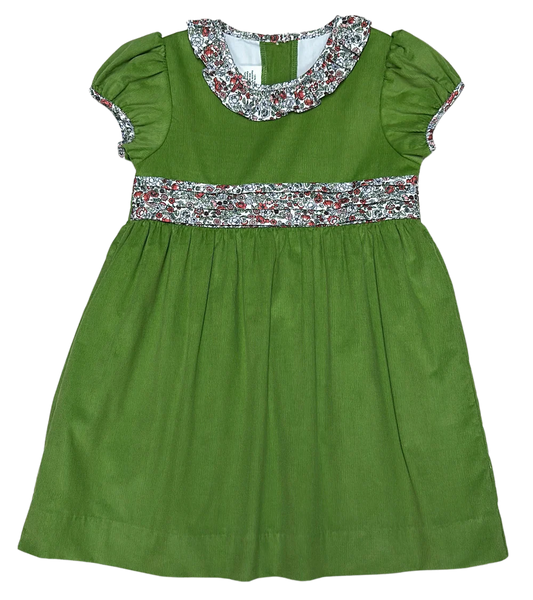Marco & Lizzy Classic Green Corduroy Dress, Janelle Collection
