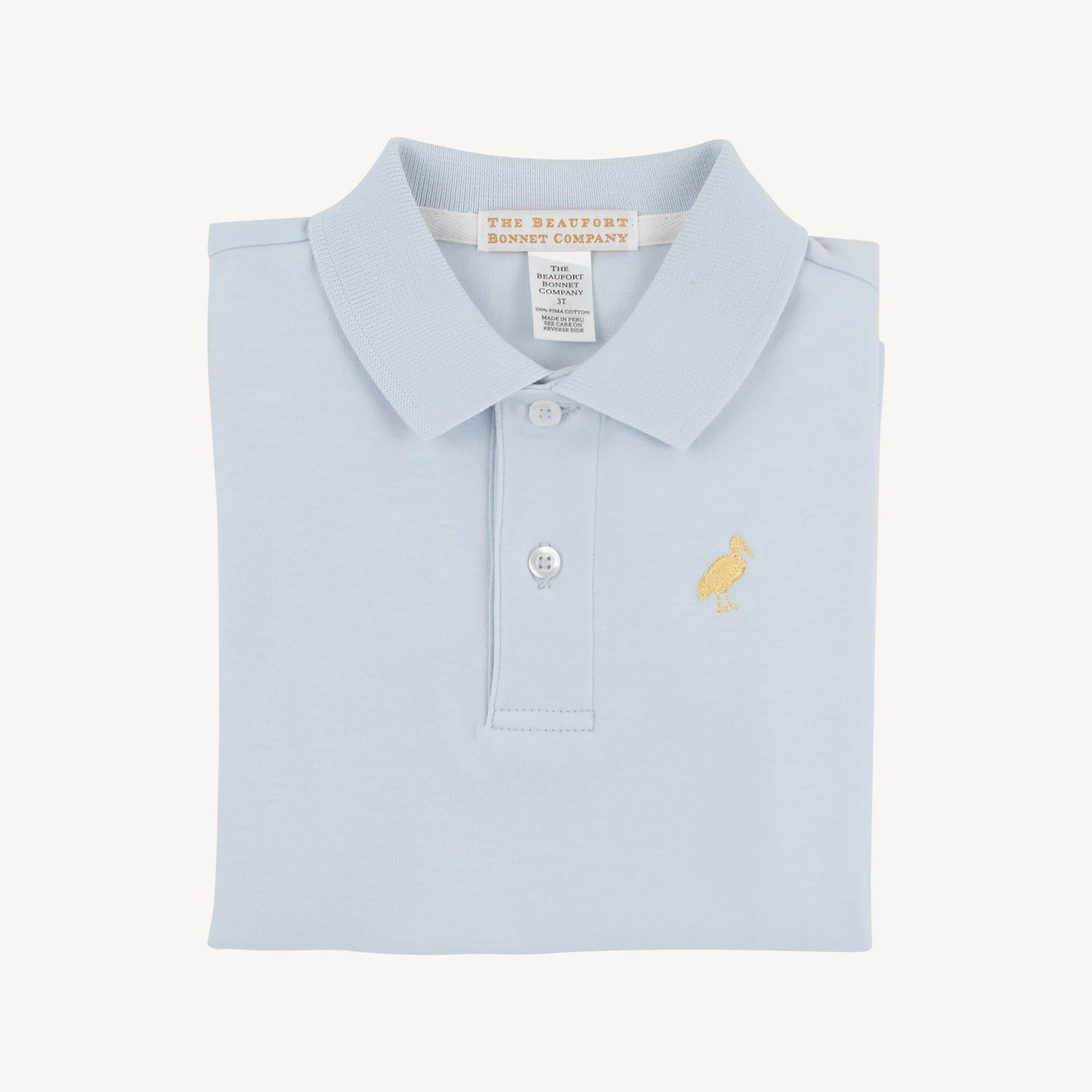 TBBC Prim & Proper Polo 
Buckhead Blue with Bellport Butter Yellow Stork