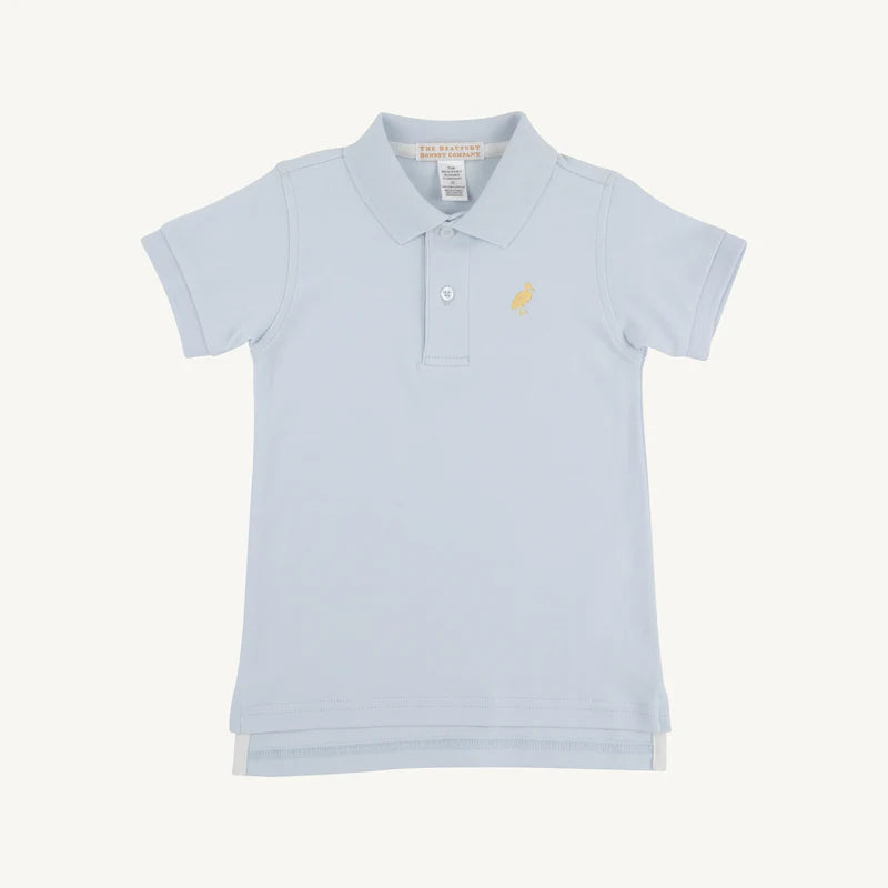 TBBC Prim & Proper Polo 
Buckhead Blue with Bellport Butter Yellow Stork