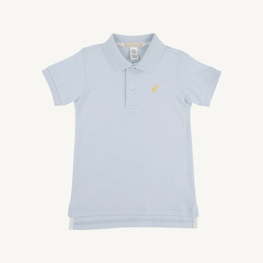 TBBC Prim & Proper Polo 
Buckhead Blue with Bellport Butter Yellow Stork