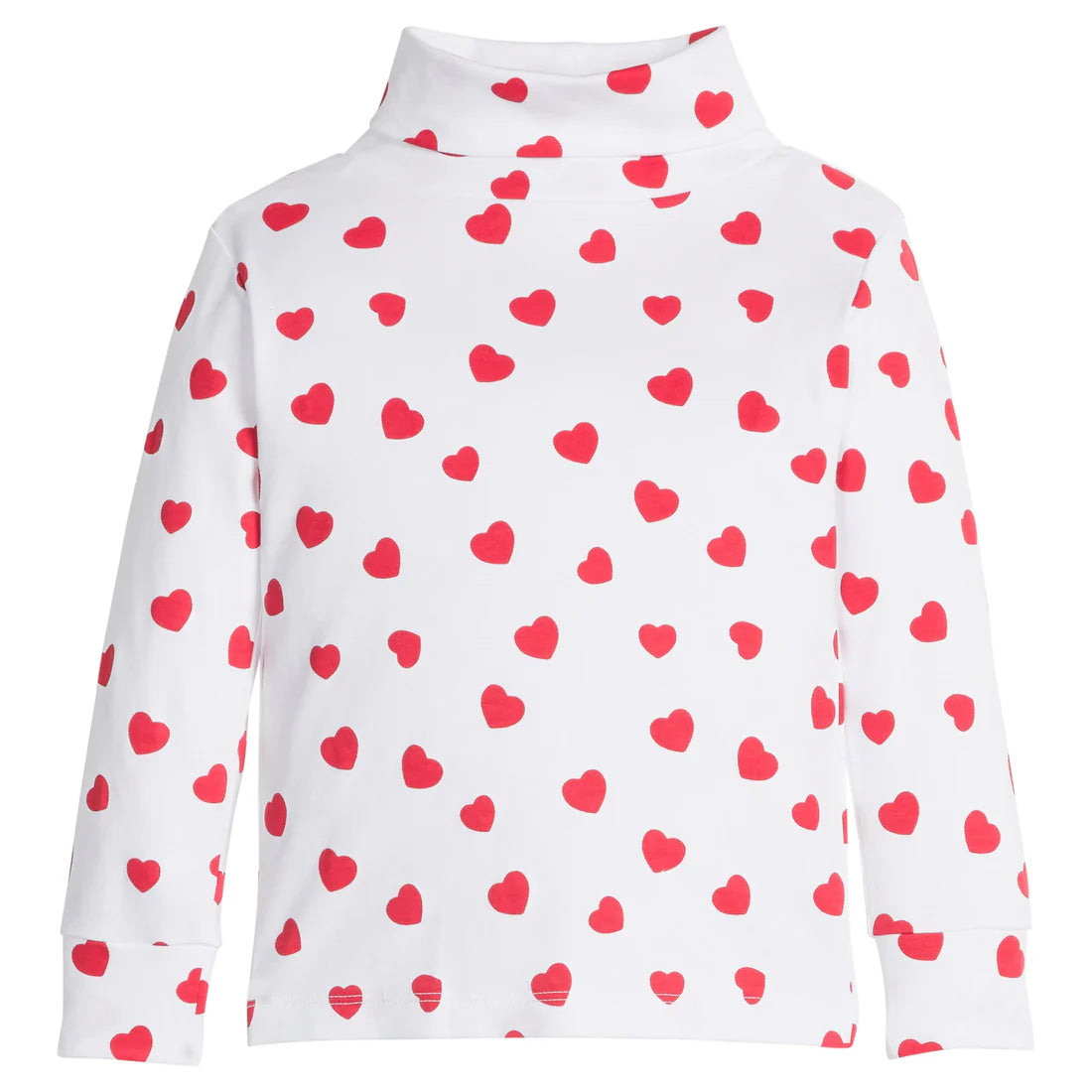 Little English Printed Turtleneck Red Hearts