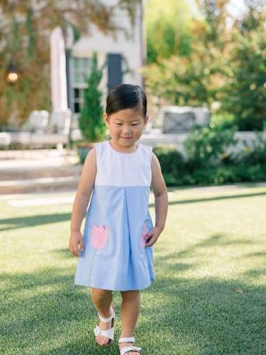The Proper Peony Maude Blue Flower Dress