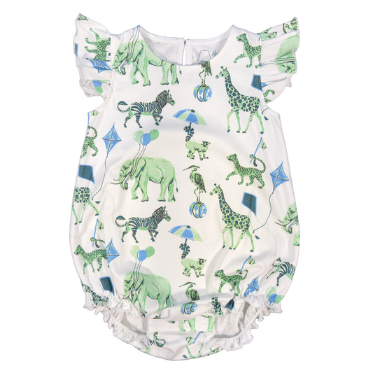 Heyward House Spearmint Safari Girl Sleeveless Bubble