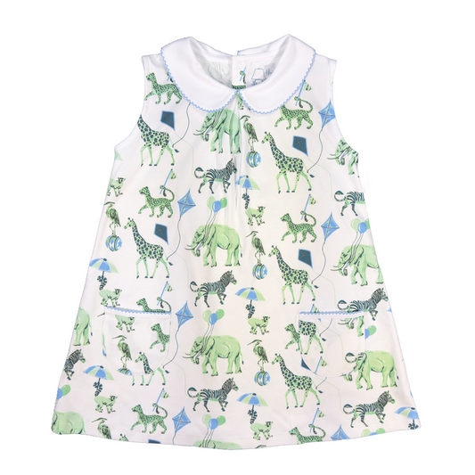 Heyward House Spearmint Safari Sleeveless Pocket Twirl Dress