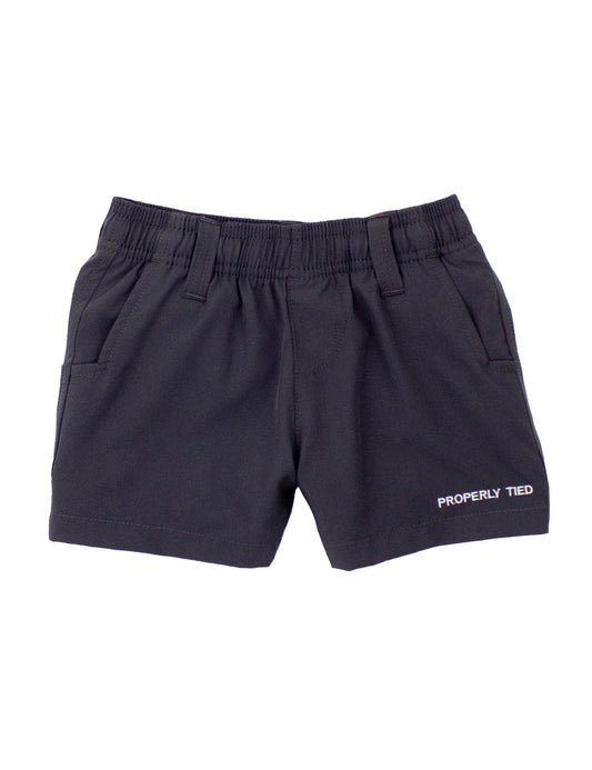 Properly Tied Boys Pintail Short Charcoal