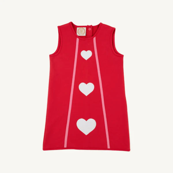 The Beaufort Bonnet Annie Apron Dress, Richmond Red White Hearts