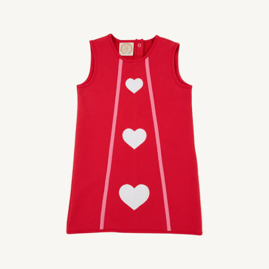The Beaufort Bonnet Annie Apron Dress, Richmond Red White Hearts