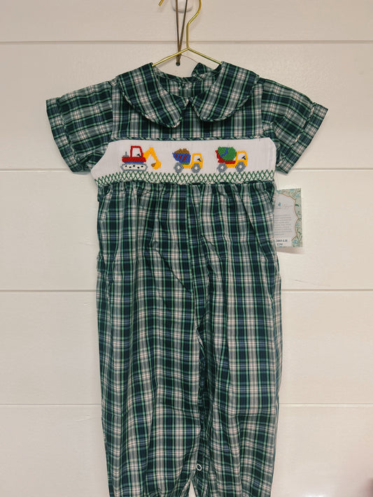 Remember Nguyen Blue Plaid Tate Long Romper-construction