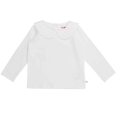 Ruffle Butts White Long Sleeve Ruffle Peter Pan Shirt