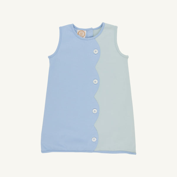 The Beaufort Bonnet Company Kennedy Colorblock Jumper, Sarasota Sky and Old Greenwich Green