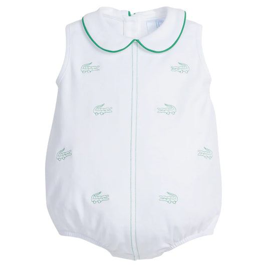 Little English Embroidered Peter Pan Bubble - Alligator