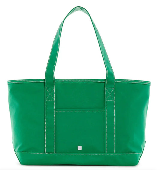 TRVL Medium Tote- Midi Coated Kelly Green
