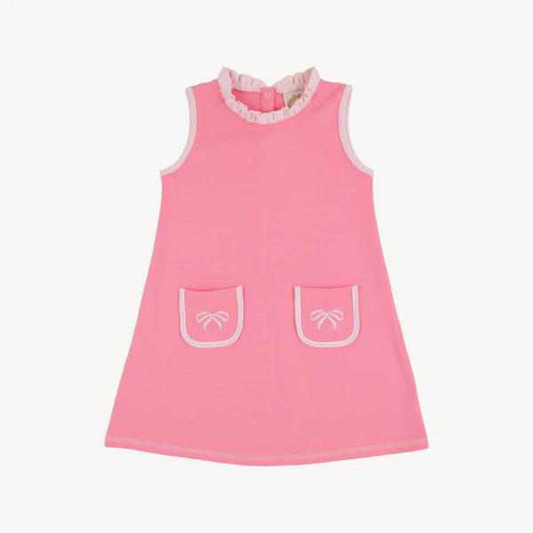 TBBC Lizzie Luxe Leisure Dress in Romany Rose with Palm Beach Pink  and Bow Appliqué