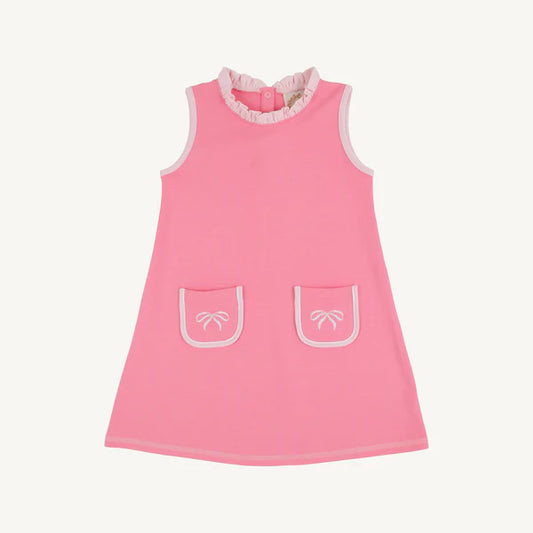 TBBC Lizzie Luxe Leisure Dress in Romany Rose with Palm Beach Pink  and Bow Appliqué