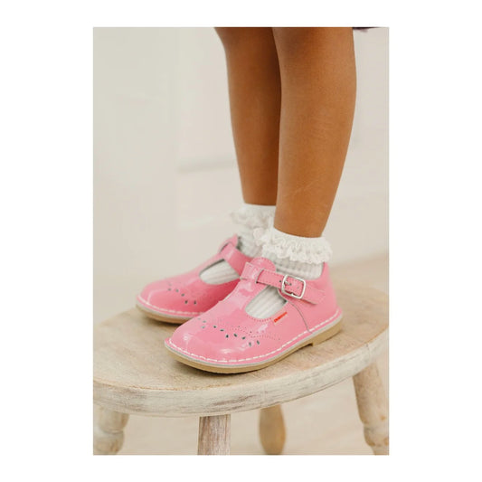 L’AMOUR Shoes Ruthie T-Strap Mary Jane - Patent Malibu Pink