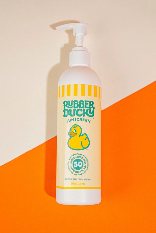 RUBBER DUCKY SPF 50 SUNSCREEN LOTION, 12OZ PUMP