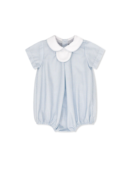 Lullaby Set Thomas Tab Bubble - Baby Blue Mini-gingham