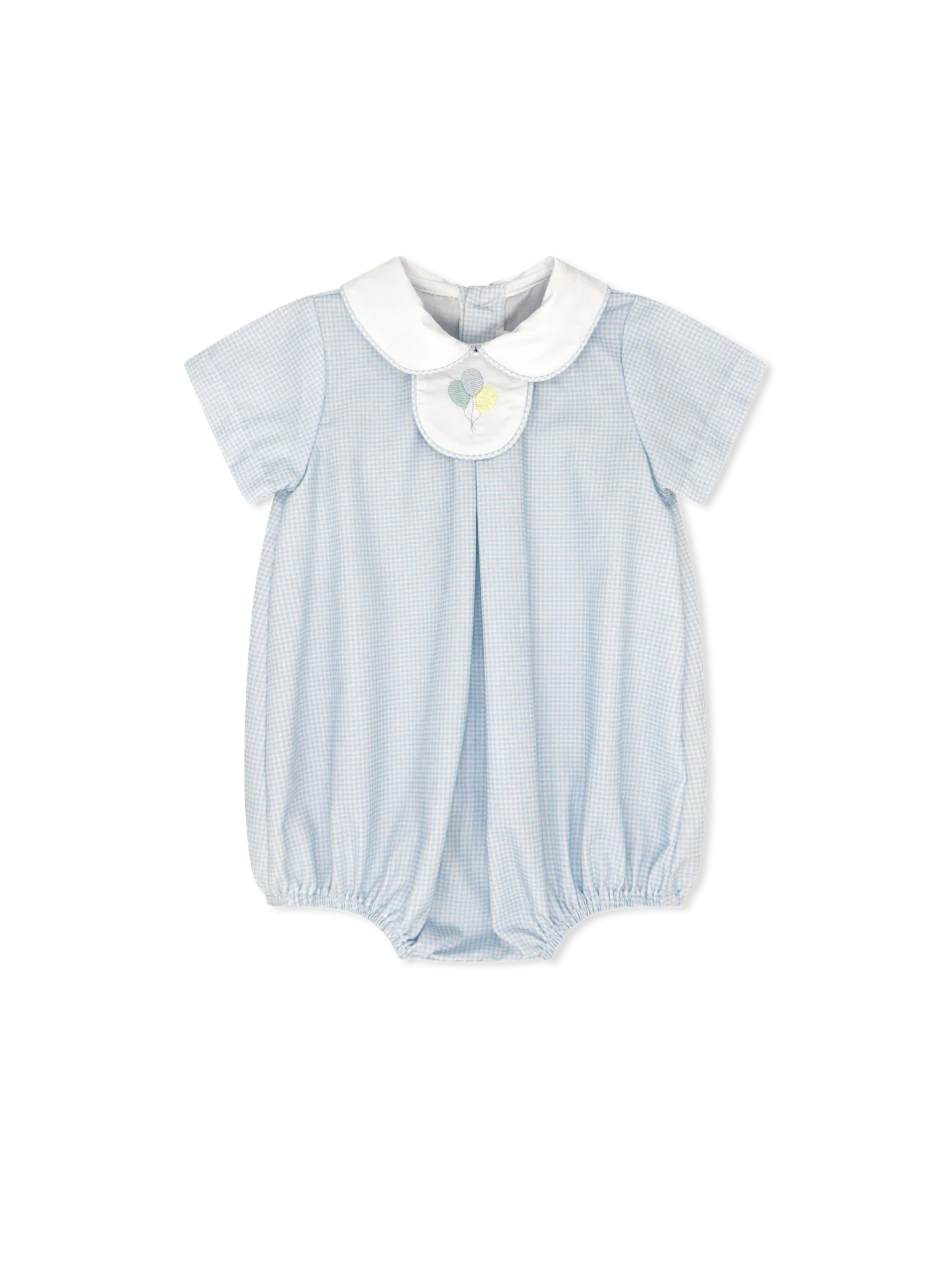 Lullaby Set Thomas Tab Bubble - Baby Blue Mini-gingham