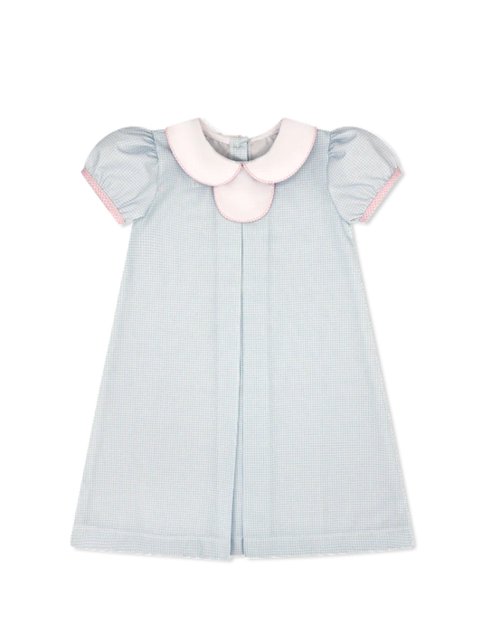 Lullaby Set Timeless Tab Dress - Baby Blue Mini-gingham