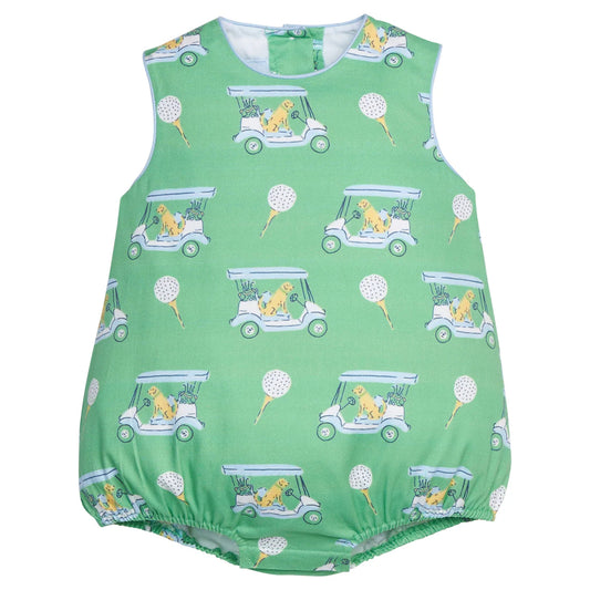 Little English Round Neck Bubble, Blue Paws on Par