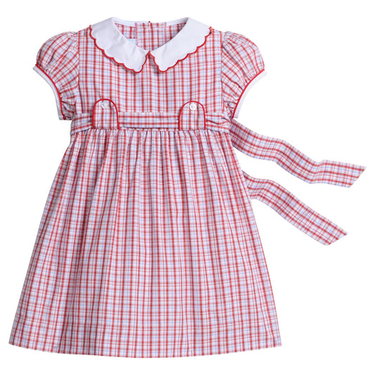 Little English Bibie Dress- Hartford Plaid