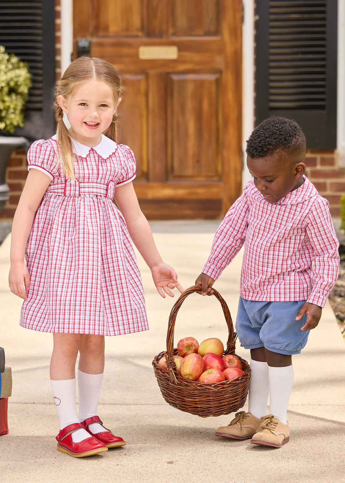 Little English Bibie Dress- Hartford Plaid