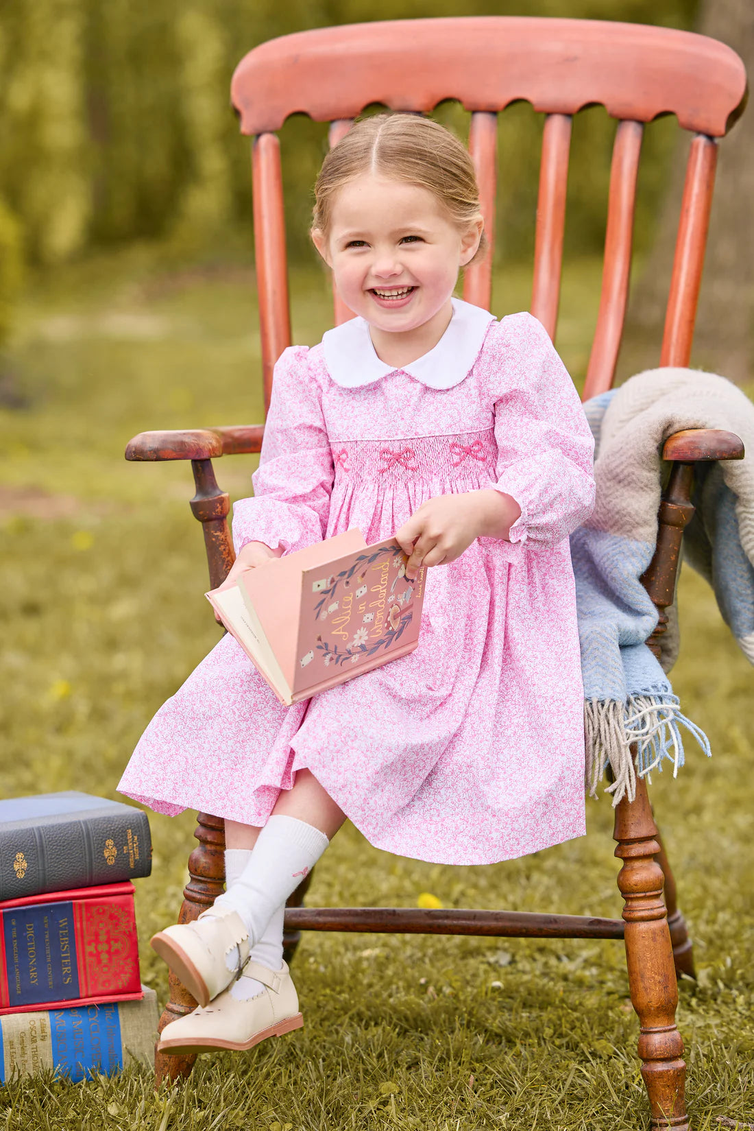 Little English Smocked Natalie Dress- Pink Vinings