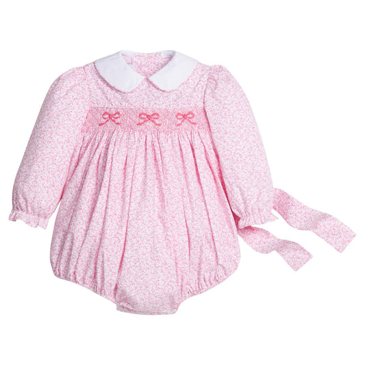 Little English Smocked Natalie Bubble- Pink Vinings