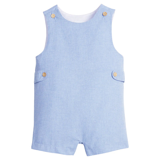 Little English Vintage Button Tab John John- Alaskan Flannel