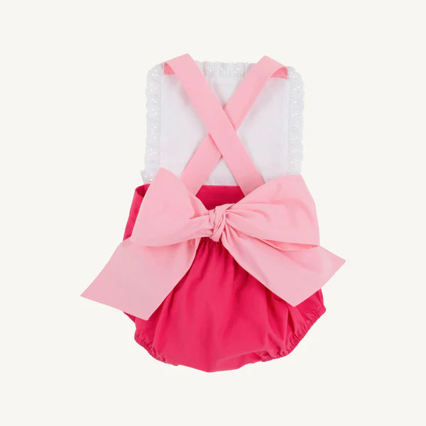 The Beaufort Bonnet Sally Sunsuit, Palm Spring Punch with Sandpearl Pink