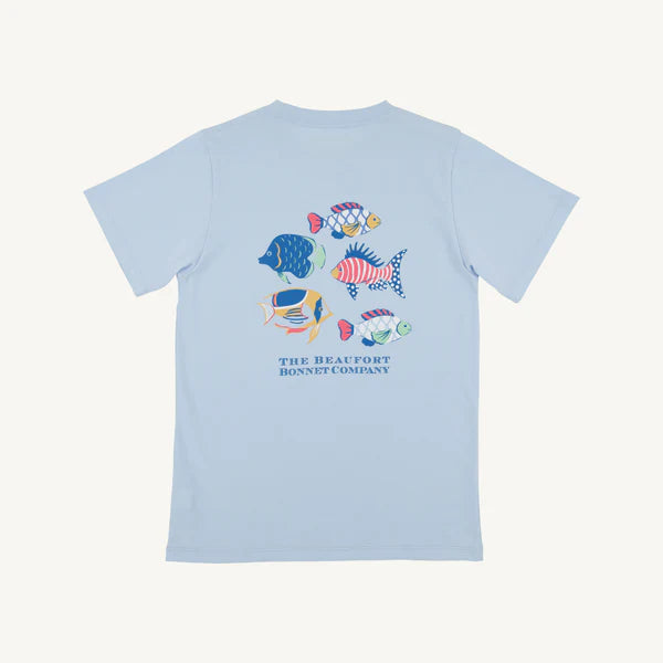 The Beaufort Bonnet Company Sir Proper’s T-shirt, Buckhead Blue with Fish