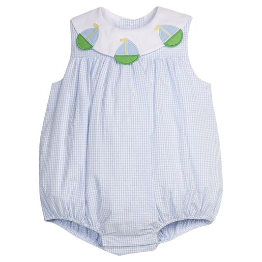 Little English Bib Bubble girls Sailboats