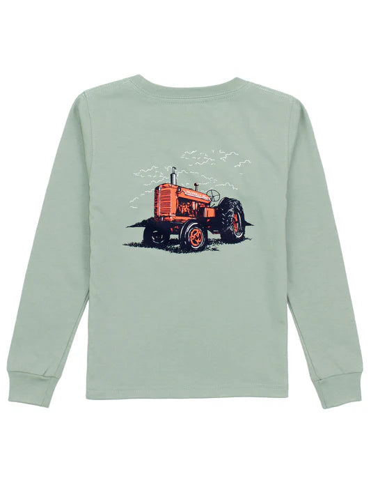 Properly Tied Boys Tractor Long Sleeve Sage