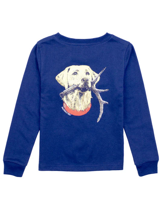 Properly Tied Boys Antler Lab Long Sleeve River Blue
