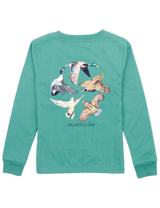 Properly Tied Boys Flock Long Sleeve Teal