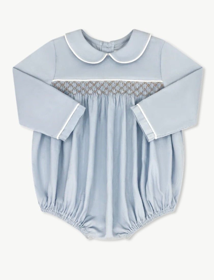 Lullaby Set Windsor Bubble Long Sleeve- Princeton Blue Corduroy
