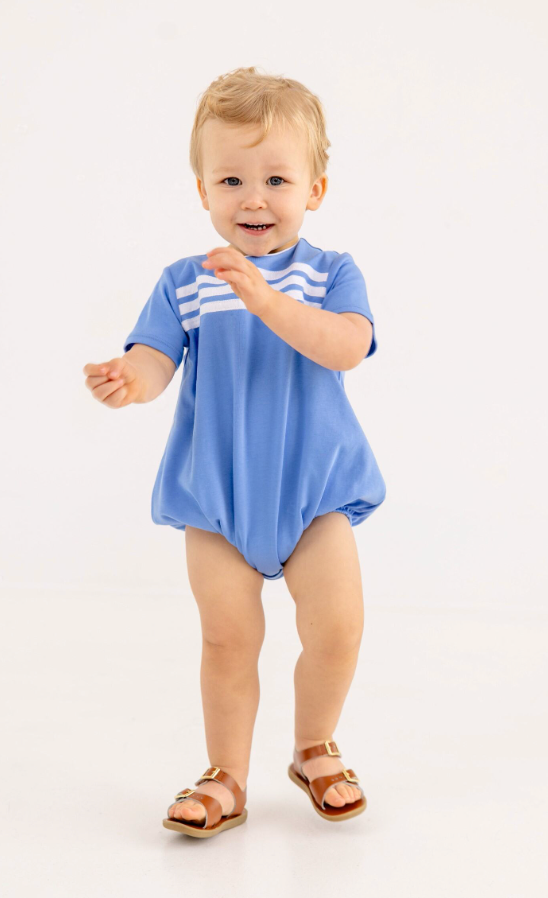 The Beaufort Bonnet Short Sleeve Beau Bubble, Sunrise Blvd. Blue