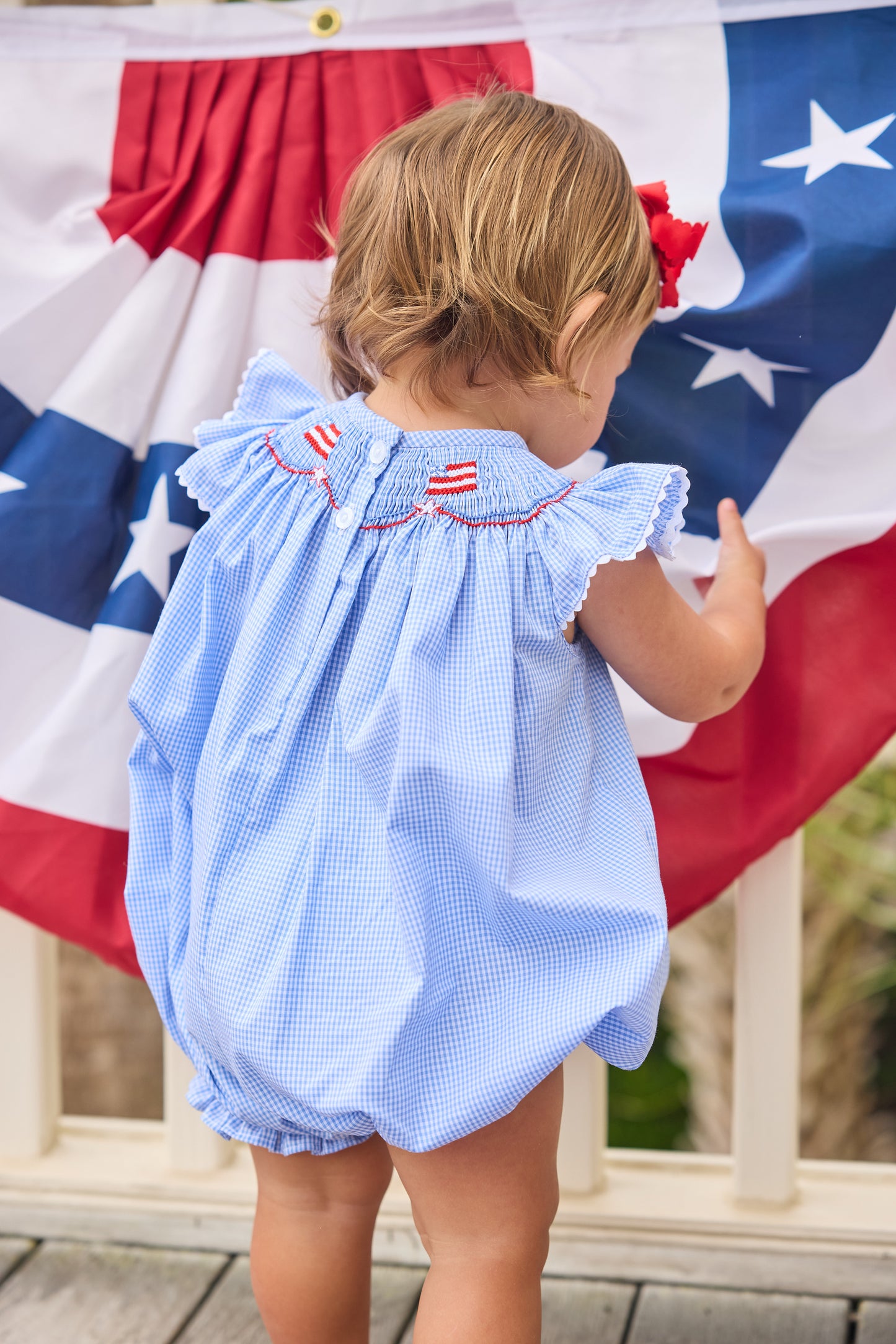 Little English Smocked Bishop Bubble- Flags