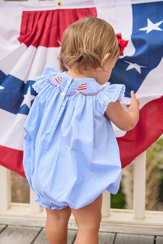 Little English Smocked Bishop Bubble- Flags