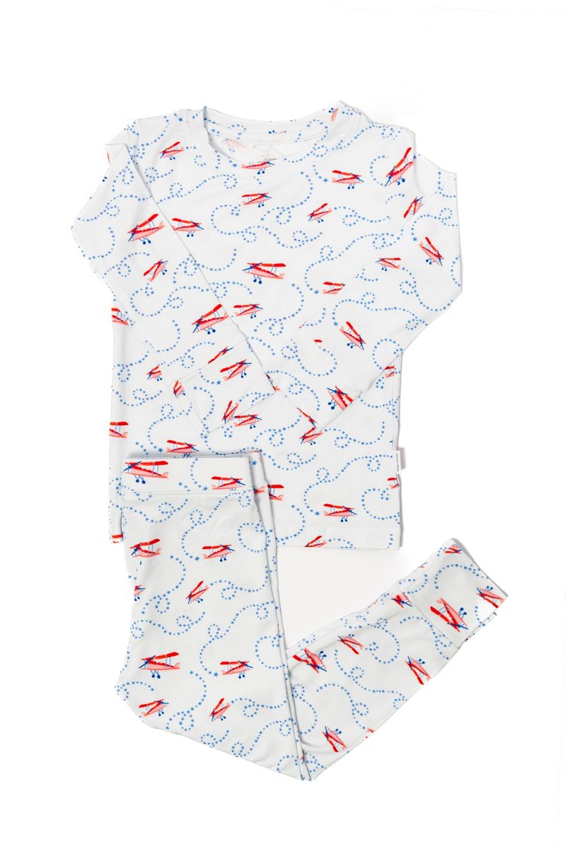 The Uptown Baby Two Piece Airplane Pajama Set