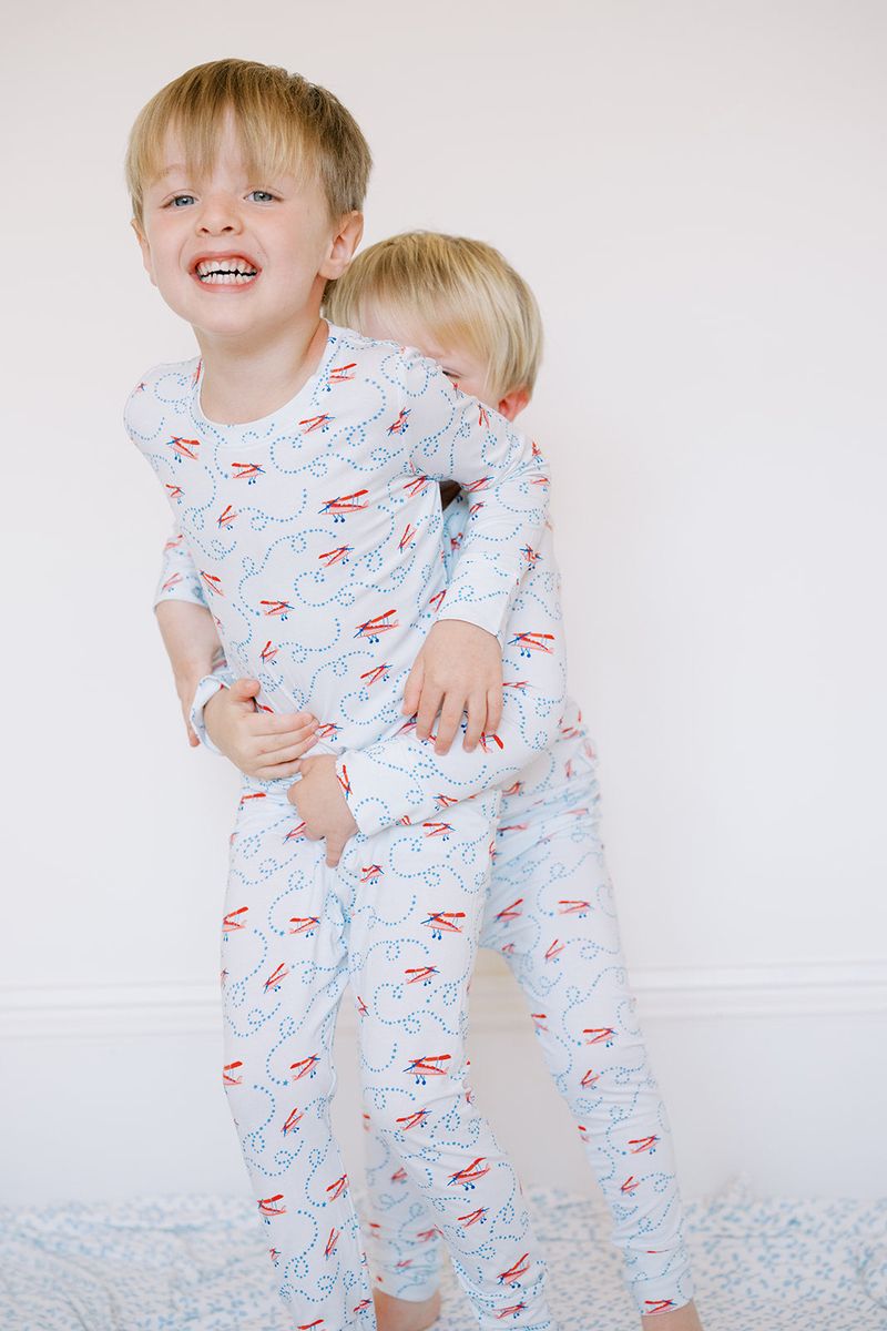 The Uptown Baby Two Piece Airplane Pajama Set