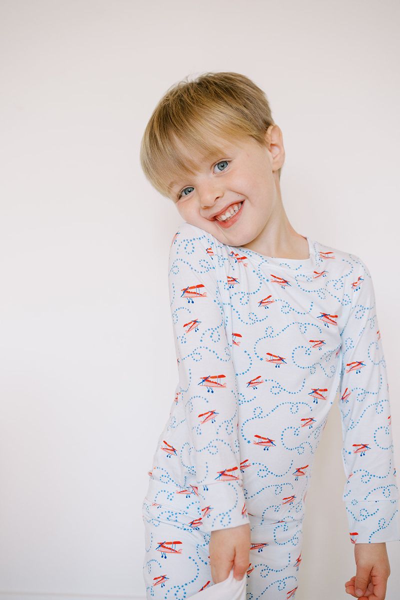 The Uptown Baby Two Piece Airplane Pajama Set